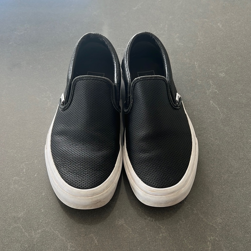 Slightly worn slide on vans